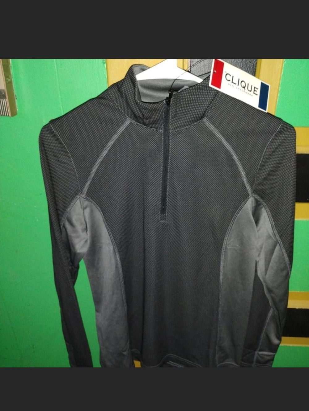 Clique size small ice pique colorblock women's half zip pullove